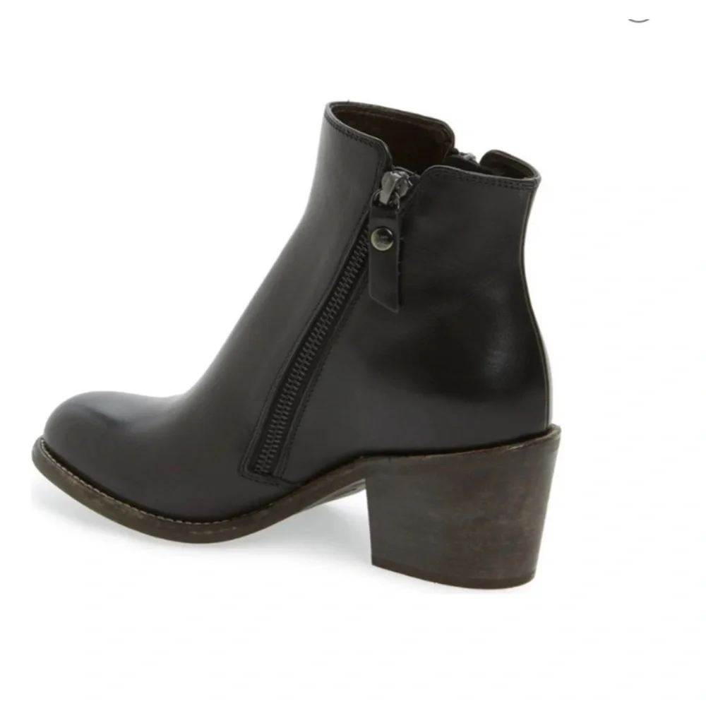 AGL ATTILIO GIUSTI LEOMBRUNI Ella Block Heel Bootie black boots size 37.5